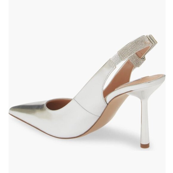 Steve Madden Stefani Metallic Slingback Pump in Silver Size 8 - Picture 15 of 16